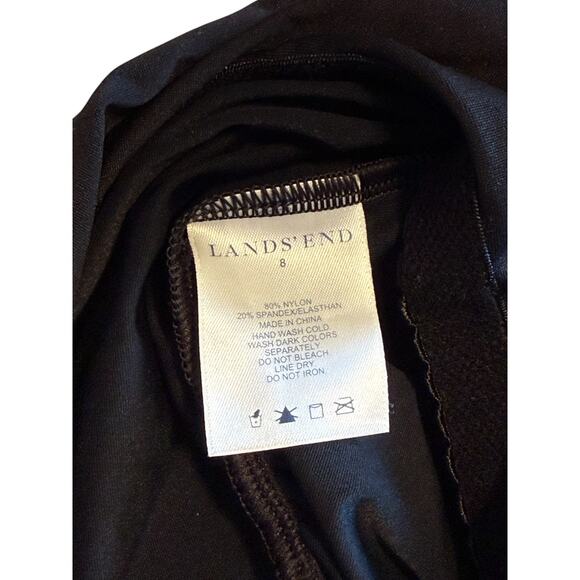 Lands End Tankini Women 8 Black Swimwear Summer Beach Vacation Adjustable Straps - Picture 5 of 5